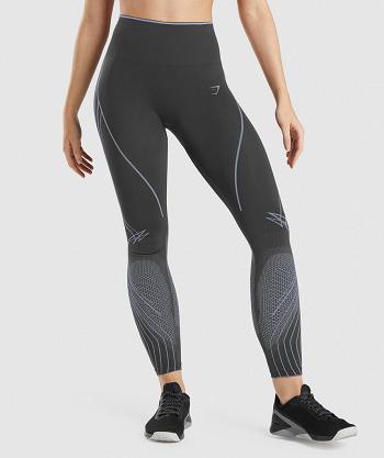 Dámské Legíny Gymshark Apex Seamless High Rise Černé Šedé Levandule Blankyt | CZ 4050GSO